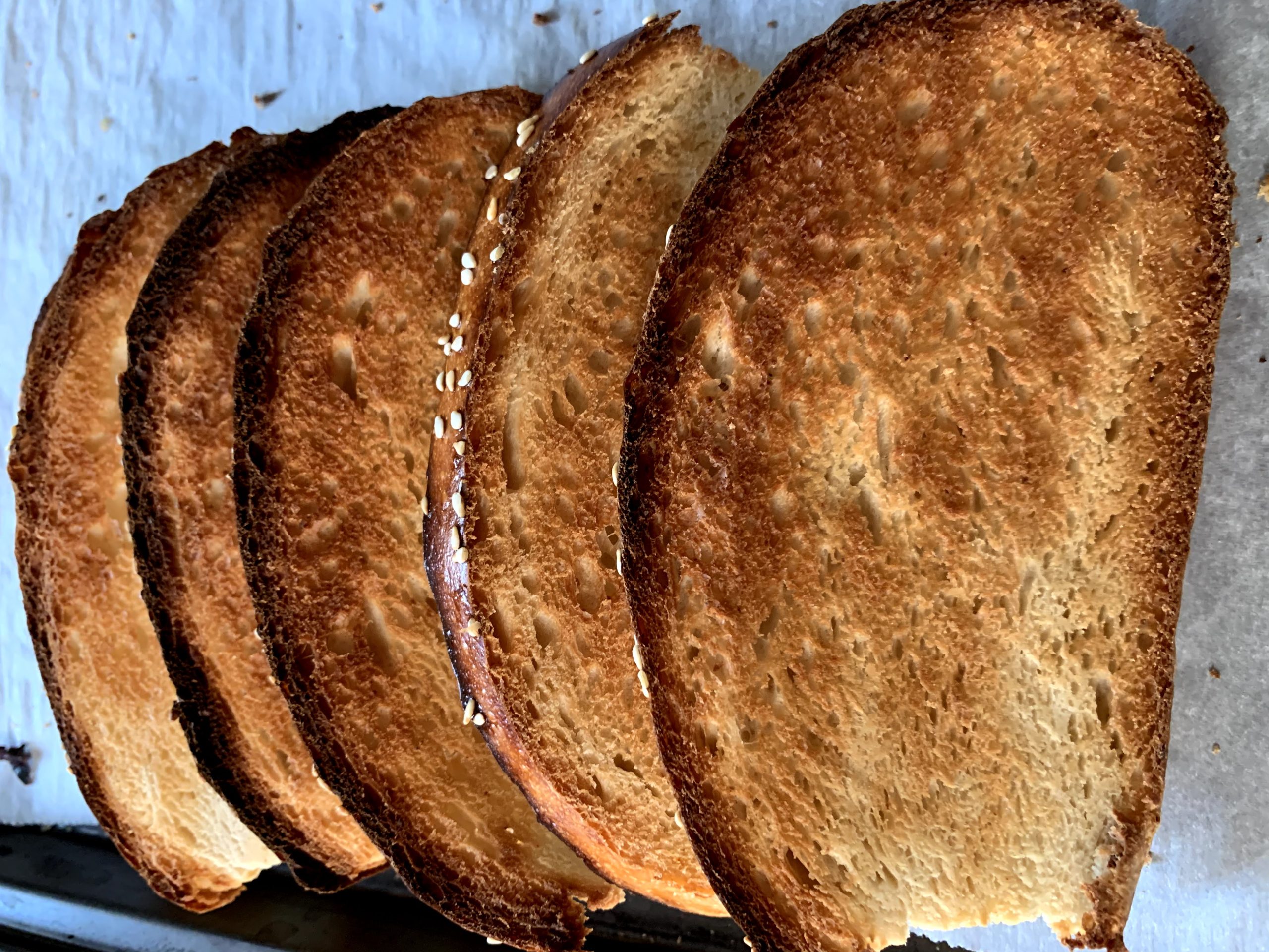 Migmom Sookhari, sliced and toasted